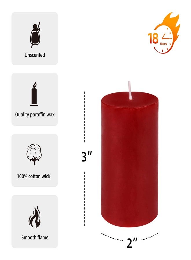 Jeco 2" Diameter x 3" H Red Pillar Candle - Image 4