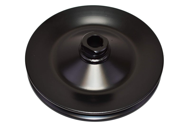 A-Team Performance - Steel Key-Way Power Steering Pump Pulley Single Groove - Compatible with 1955-72 GM Chevrolet SBC BBC Small and Big Block Chevy SBF Small Block Ford Black - Image 1