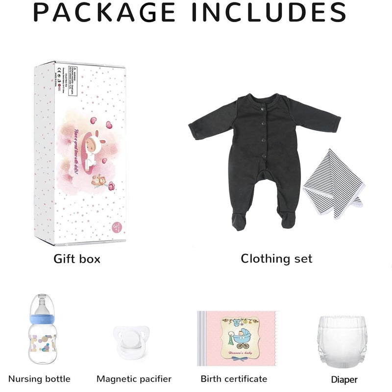 CHAREX Realistic Reborn Baby Dolls - Lifelike Newborn boy 18 inch Sleeping Real Baby Doll Handmade Weighted Soft for Kids with Gift Box - Image 4