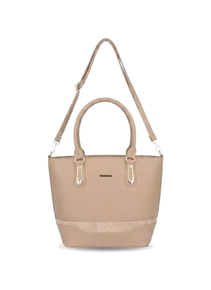 Viny Viny Women's 3-Piece Handbag Set – Faux Leather Everyday Shoulder Bag with Detachable Strap – Apricot, Beige, Black, Blue, Coffee, Nude