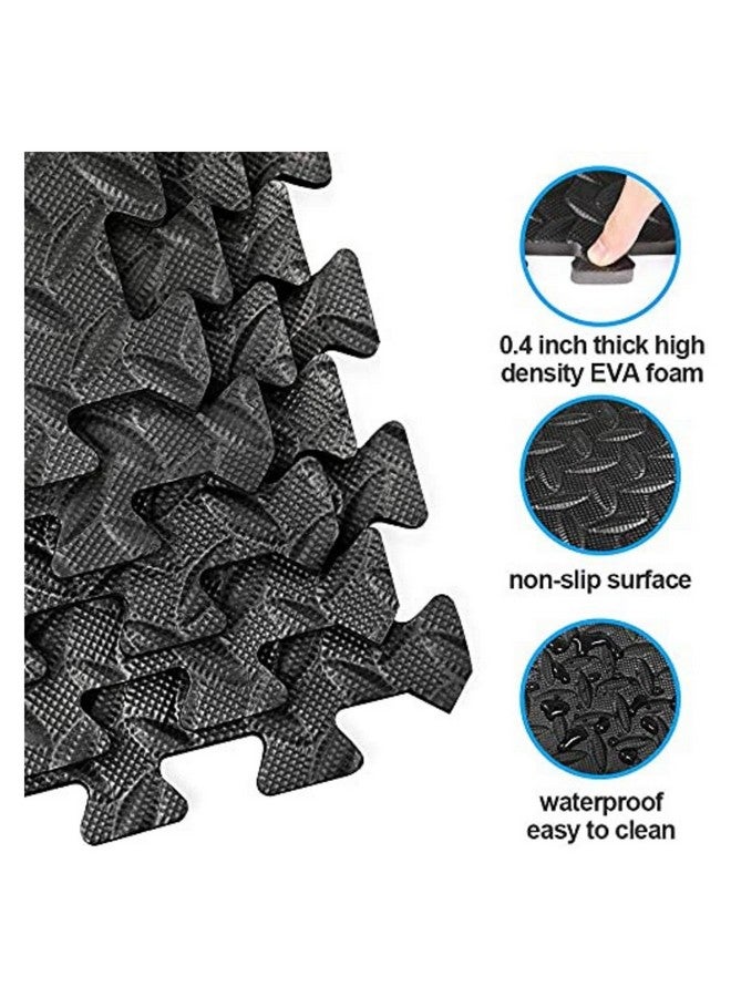 SIGNATRON Fitness Puzzle Mat, Gym Floor Mat, Exercise Mat, EVA Foam Interlocking Tiles, Protective Flooring for Gym Equipment and Workouts, 12mm Extra Thick (12Pc || 48 SqFt, Grey - Black) - Image 5