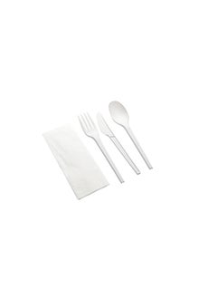 Restaurantware Restaurantware-6.5 Inch Compostable Cutlery Set, 250 Heavy-Duty Flatware - Sustainable Build, Sturdy, Long Handle, White CPLA Plastic Disposable Cutlery, BPI-Certified, Hot And Cold Foods  - Image 1