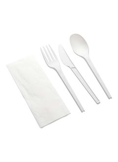 Restaurantware Restaurantware-6.5 Inch Compostable Cutlery Set, 250 Heavy-Duty Flatware - Sustainable Build, Sturdy, Long Handle, White CPLA Plastic Disposable Cutlery, BPI-Certified, Hot And Cold Foods  - Image 2