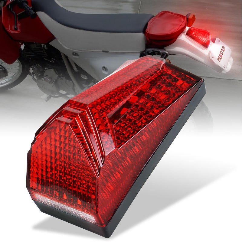 MOVOTOR LED Tail Light 500% Bright Rear Brake Light with White License Plate Lighting Compatible with Dirt Bike Enduro Cafe Custom Honda XR650L XR600R - Image 1
