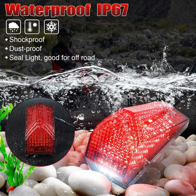 MOVOTOR LED Tail Light 500% Bright Rear Brake Light with White License Plate Lighting Compatible with Dirt Bike Enduro Cafe Custom Honda XR650L XR600R - Image 5