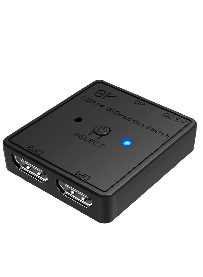 KASTWAVE Multi Display Splitter, Bidirectional Switcher, 1DP14 Bi-Direction Switch for PC/Projector/TV/Gaming Coinsole Laptop HD player/DVD-player/PS3/4/5 Monitor Support 8K 30HZ/5K 60HZ/4K 120HZ - Image 1