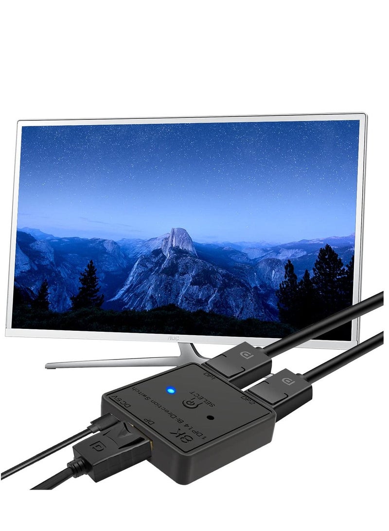 KASTWAVE Multi Display Splitter, Bidirectional Switcher, 1DP14 Bi-Direction Switch for PC/Projector/TV/Gaming Coinsole Laptop HD player/DVD-player/PS3/4/5 Monitor Support 8K 30HZ/5K 60HZ/4K 120HZ - Image 4