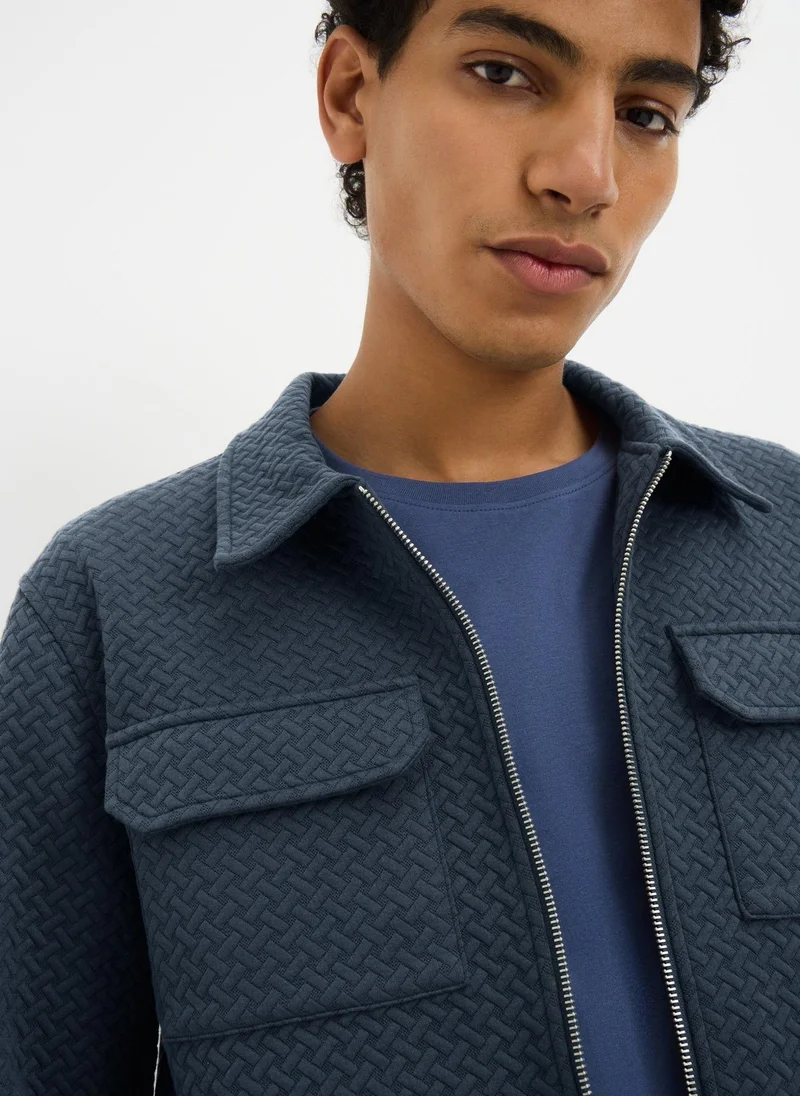 ماتلان جاكيت مبطن بنقشة مربعات كحلي