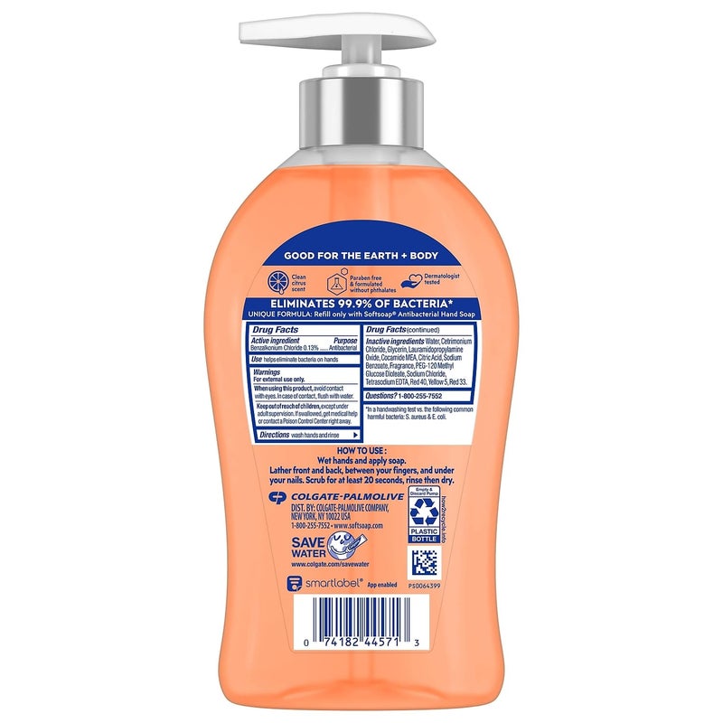 Softsoap Antibacterial Liquid Hand Soap Pump, Crisp Clean - 11.25 fluid ounce - Image 2