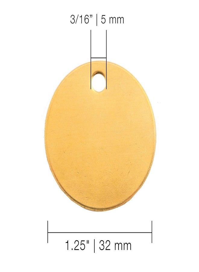 CH Hanson Metal Stamping Blanks - 1-1/4" Blank Tags with Holes, Name & Pet Tags, Label Equipment - Model 1090B, Durable 18-Gauge Brass (100 Count) - Image 2
