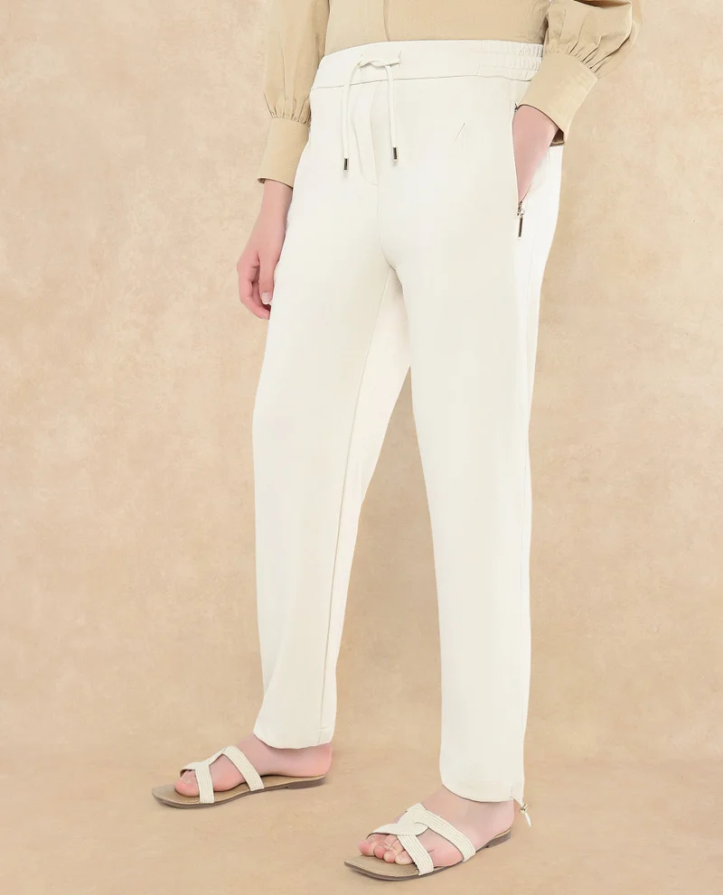 Rareism Women's Straight Fit Trackpants With Adjustable Hem