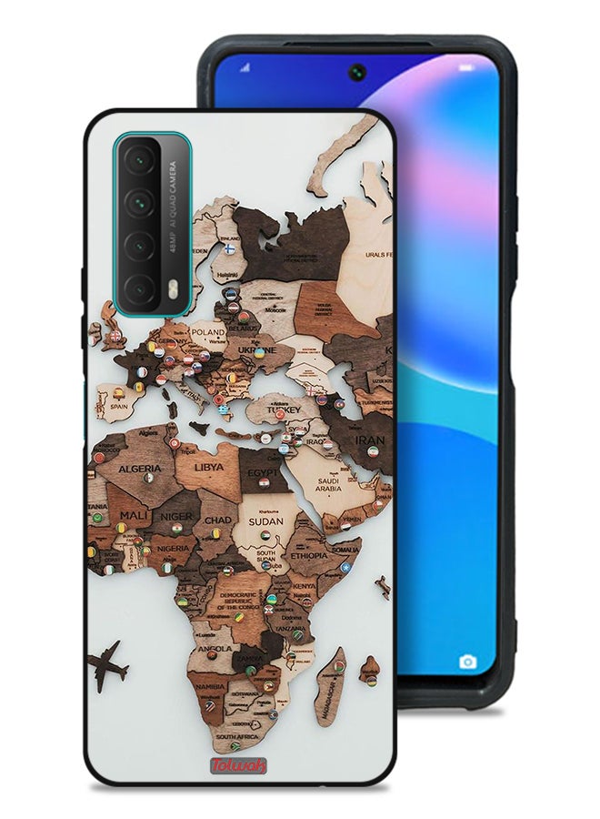 Tolwak Huawei Y7a Protective Case Cover World Map Art - Image 1