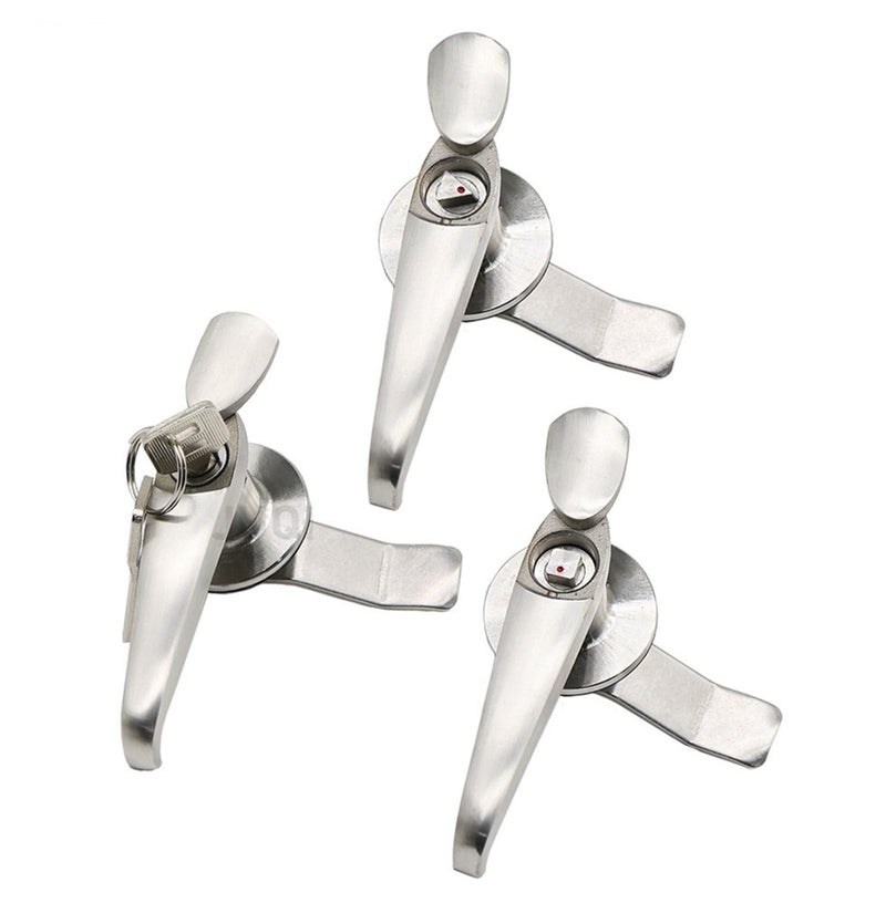MS308 3 Key Lock Set 304 Stainless Steel 22mm Outdoor Handle Distribution Cabinet Lock - Image 3