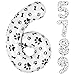 AXBMM 40 Inch Dog Foil Birthday BalloonsBlack White Dog Paw and Bone Print Number 6 Balloons for Girls Boys 6th Birthday Party Decorations Number 6 - Image 2