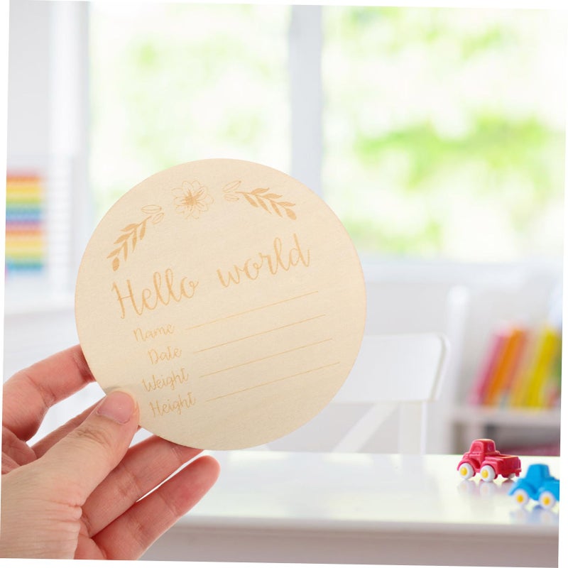 Baby Milestone Discs Wooden Photo Props 14Pcs Round Newborn Growth Signs - Image 4