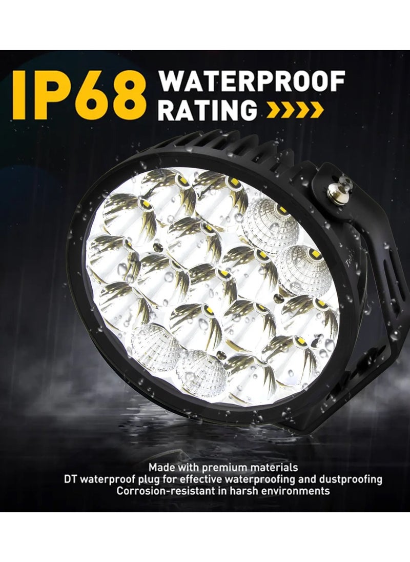 Toby's Toby’s 7Inch 90W LED Driving Light 10800LM IP68 Spot Flood Combo Round Built-in EMC Offroad Lights Truck ATV UTV SUV 2 Pieces  - Image 3
