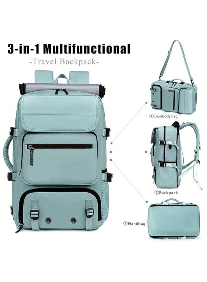 Taizz Ventures Travel Backpack with Shoe Compartment & Charging Port â€“ Lightweight, Waterproof, Large Capacity 17" Laptop Bag for Travel,Hiking, Work, Fitness, and Daily Use - Green - Image 3
