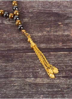 The Black Pearl Accessories Oxidant & Golden Hematite Stone Prayer Bead of 33 Beads  - Image 4