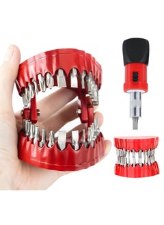 KASTWAVE Screwdriver Bit Organizing Holder Set, Upgrade Bit Holder,  Magnetic Denture Drill Bit Holder with 28 Drill Bits |Fits 1/16"-1/4" Hex Bit and Drive Bit Adapter  - Image 1