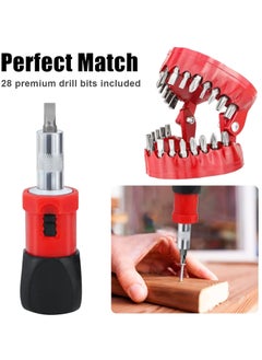 KASTWAVE Screwdriver Bit Organizing Holder Set, Upgrade Bit Holder,  Magnetic Denture Drill Bit Holder with 28 Drill Bits |Fits 1/16"-1/4" Hex Bit and Drive Bit Adapter  - Image 2
