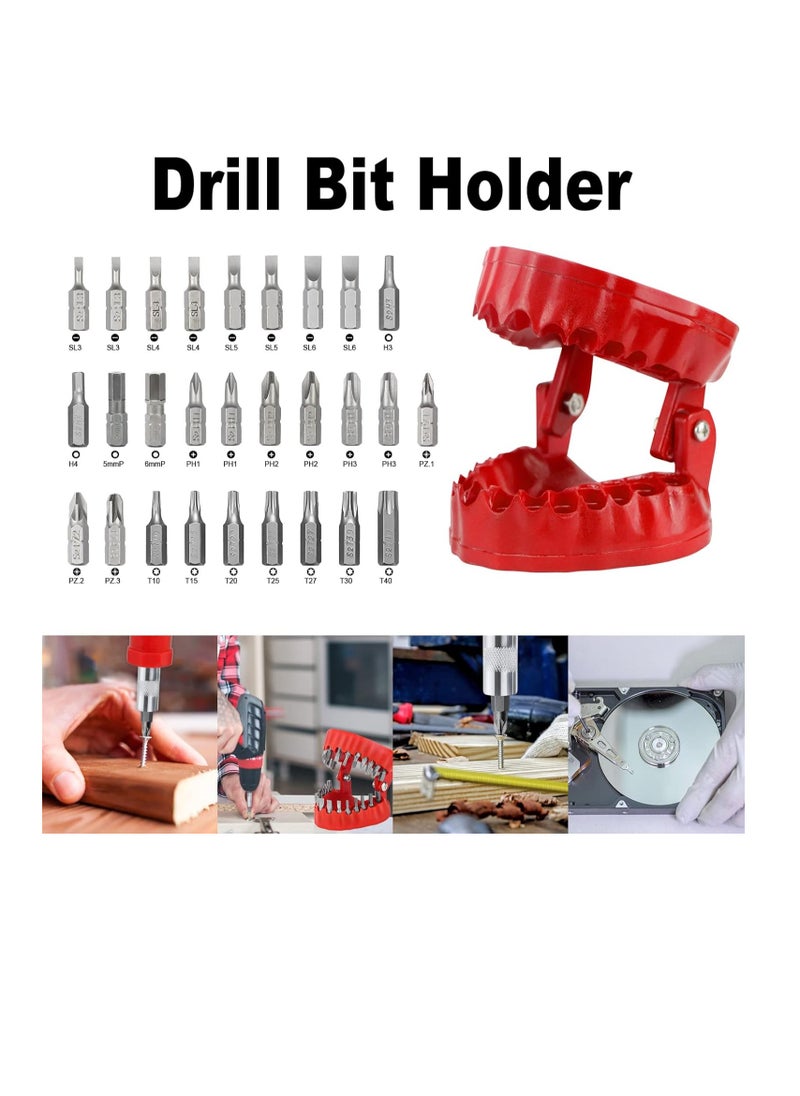 KASTWAVE - Screwdriver Bit Organizing Holder Set, Upgrade Bit Holder,  Magnetic Denture Drill Bit Holder with 28 Drill Bits |Fits 1/16"-1/4" Hex Bit and Drive Bit Adapter - Image 1