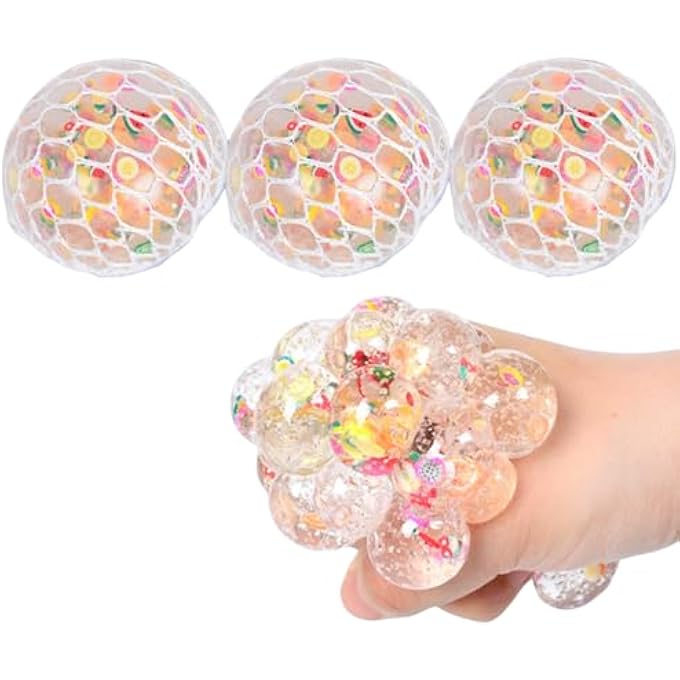 Dhjrefhhd 1Pcs Squishy Grape Mesh Stress Balls Stress Relieve Sensory Squishy Balls Hand Exercise Bouncy Balls - Image 2
