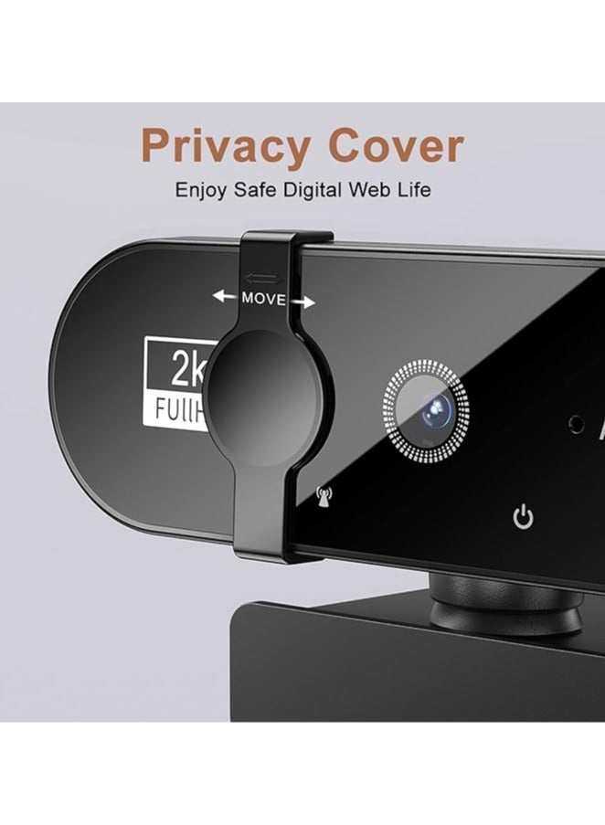 Webcam, 4K Webcam Mini 2K Full HD Webcam with Autofocus Microphone Webcam for PC Laptop Online Camera - Image 3