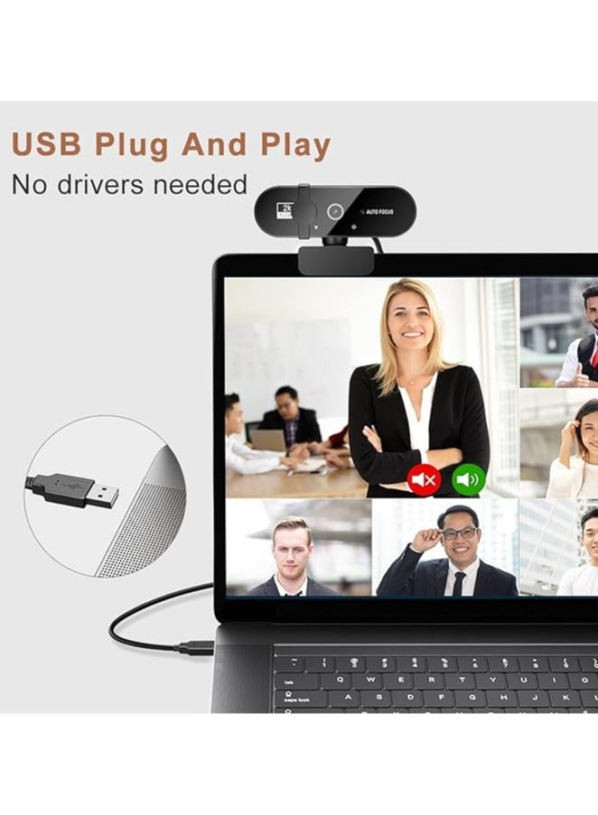 Webcam, 4K Webcam Mini 2K Full HD Webcam with Autofocus Microphone Webcam for PC Laptop Online Camera - Image 4