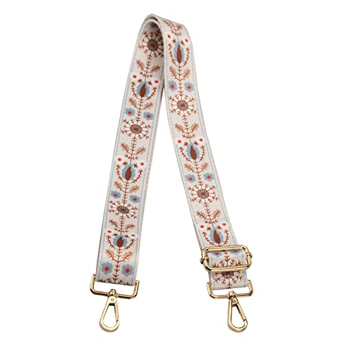 ZANQANO Crossbody Strap for Purses Replacement Adjustable Guitar Multicolor Style Handbag Straps (Foral W Gold hardware) - Image 1