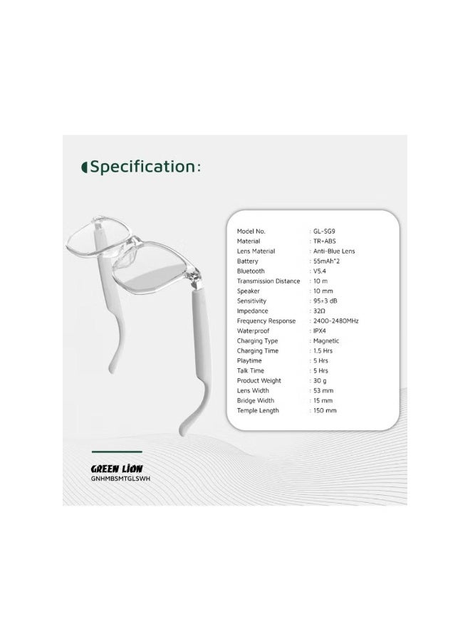 Green Lion Hamburg Smart Glasses with Anti-Blue Lens & Bluetooth 5.4 - Image 3
