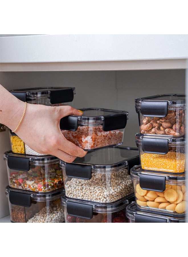Fresh-keeping Box Food Grade Refrigerator Special Storage Box Frozen With Lid Sealed Box Food Nuts Fruit Food Cans-Specifications:Black Small Size  - Image 4