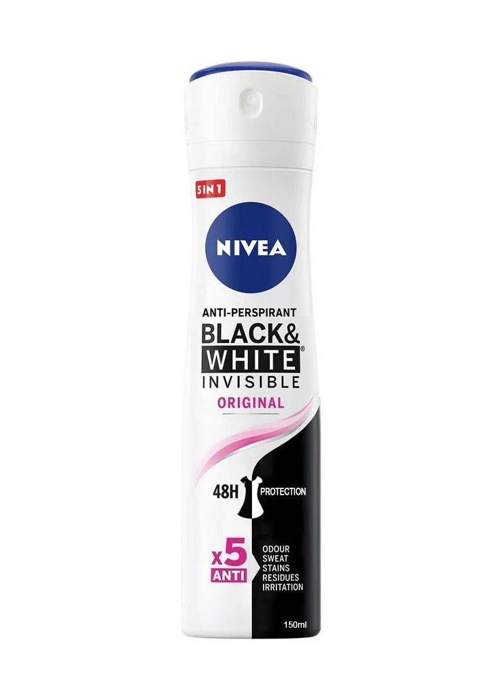 Nivea Black & White Invisible Original Deodorant Spray for Women 150ml