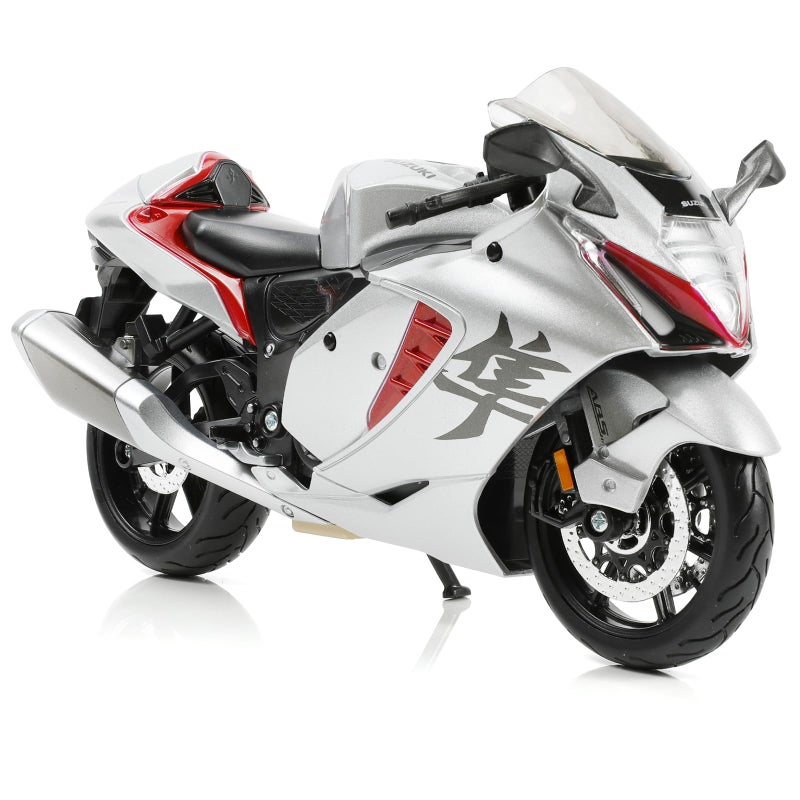 Risopen 112 Motorcycle Model Toy for Suzuki Hayabusa Metal Diecast with Plastic Motorcycle Model for Maisto No Assembly Required Mini Finished Moto Gift for AdultSilver - Image 2