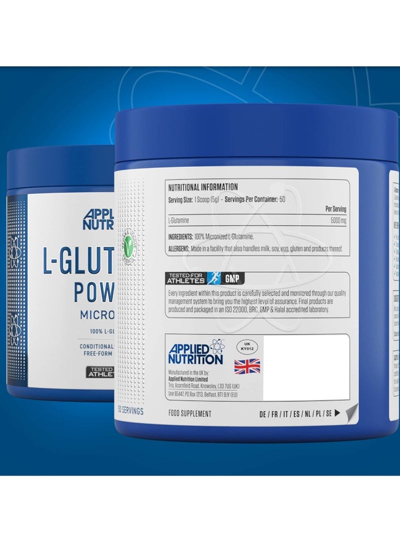 Applied Nutrition L-GLUTAMINE POWDER 250G 50 Servings - Image 2