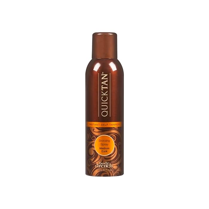 Body Drench QuickTan Instant Self Tanner Bronzing Spray, Salon-Quality Medium/Dark Tan, Streak-Free, Tinted Formula, 6 oz, 1-pack