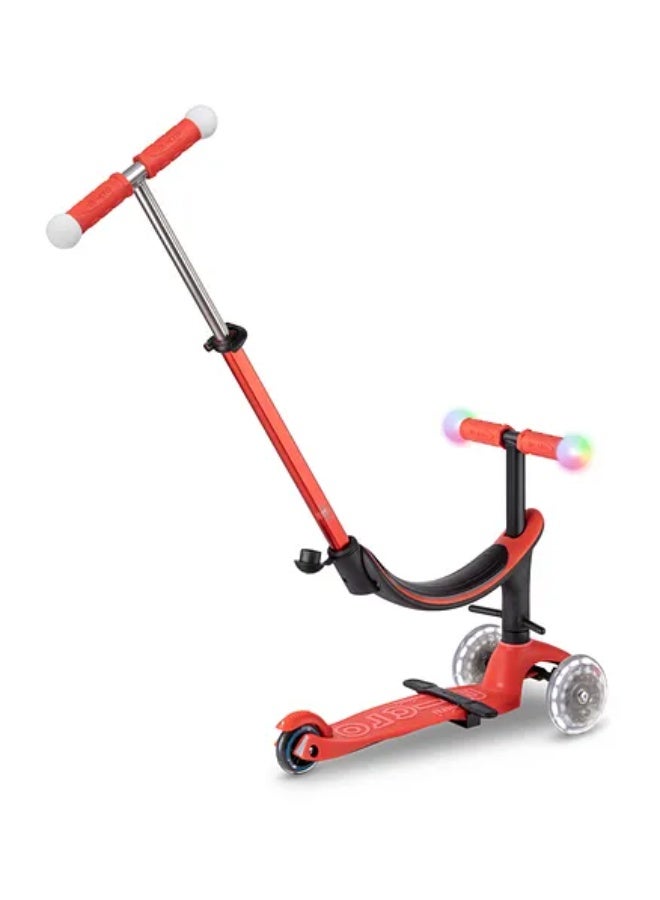 Micro Mini2Grow Deluxe LED 4-in-1 Ride-On & Scooter with LED Wheels, 1 to 6 Years - Red - Image 4
