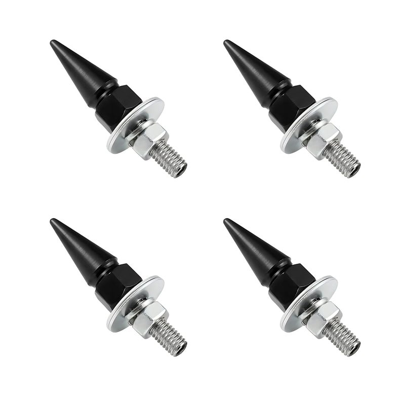SHMZK 4 PCS Spikes License Plate Screws for Car Anti Theft Spike Shape Aluminum Car Plate Frame Fastenings Bolt Cool Licence Plate Screw Set for Car Truck Motorcycle Car Accessories Black - Image 3