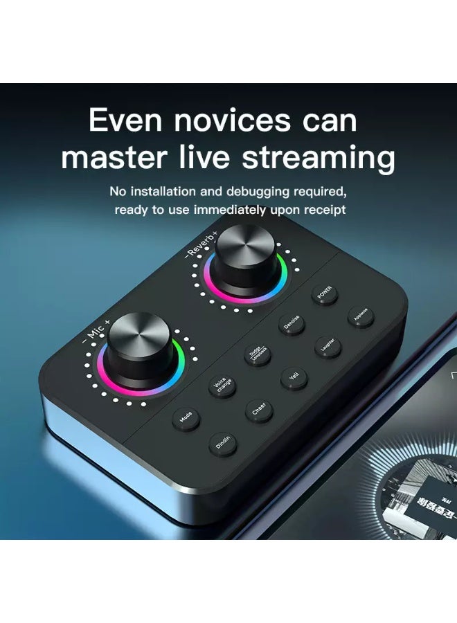 BOX6 Live Sound Card Voice Changer – USB Audio Mixer for Mobile Phone & PC with DSP Effects, Live Streaming & Recording - Image 2