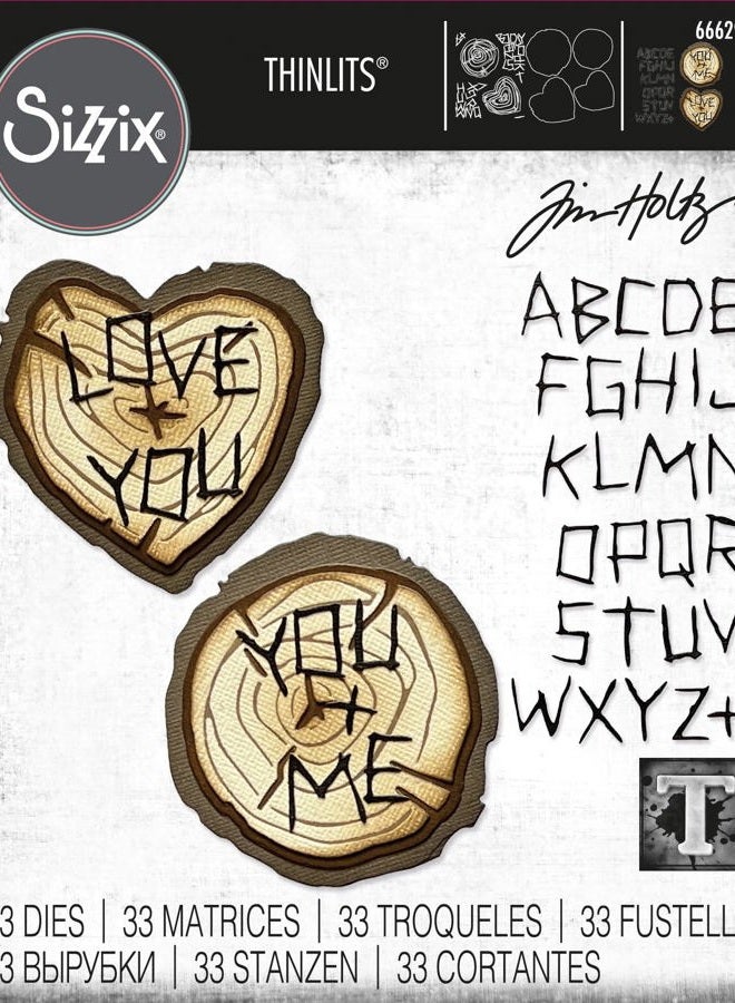 Sizzix Tim Holtz - Sizzix Sizzix Thinlits Dies by Tim Holtz 33/Pkg-Wood Slice, Multicolor - Image 4