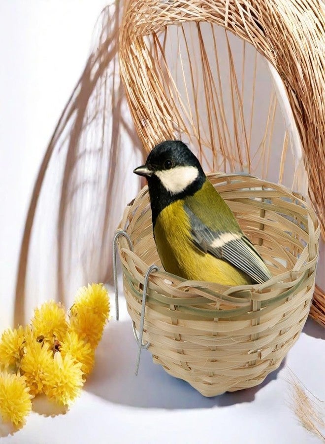 VTurboWay 5 Pack Bird Bamboo Nest, Handwoven Natural Bird Cage House Hatching Breeding Cave with Hook, Country-Style for Small Bird Parrot Canary Swallow Finch - Image 4