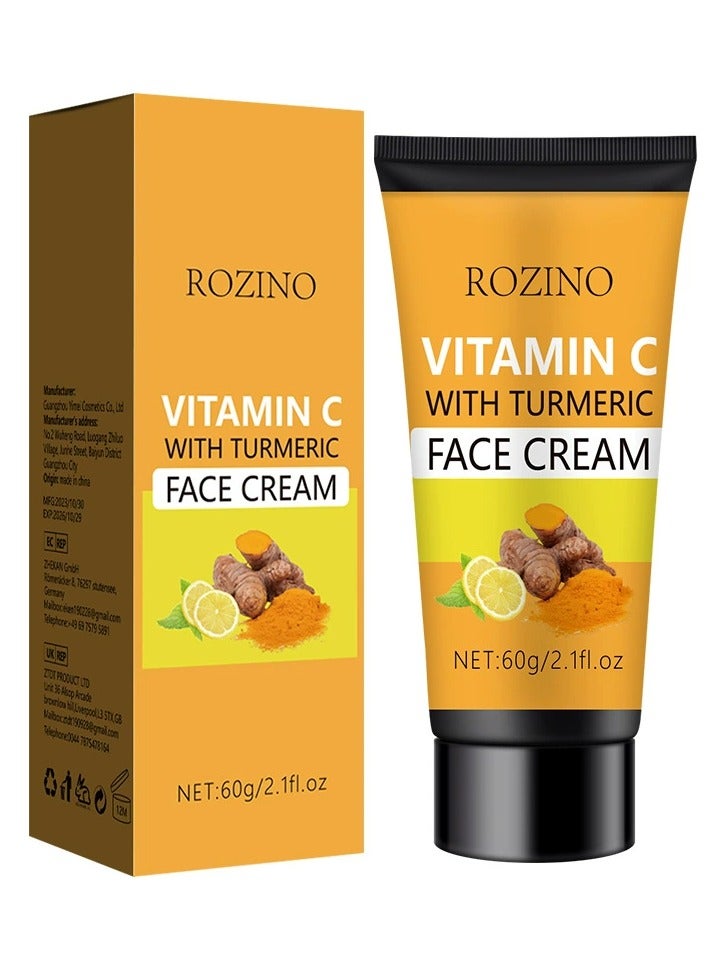 Rozino Turmeric & Vitamin C Face Cream - 150ml Unisex Moisturizing Lotion for All Types, Hypoallergenic Formula with Glycerin, Even Tone Treatment, Soothing and Care - Image 4