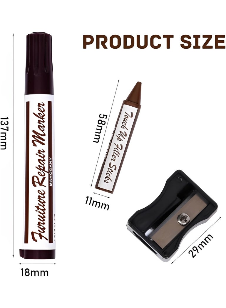 Sakina Wood Furniture Repair Kit, Wood Markers and Wax Sticks with Sharpener, Multi-Color Touch Up for Tables, Floors, Cabinets, Doors, Beds and Shelves - Image 2
