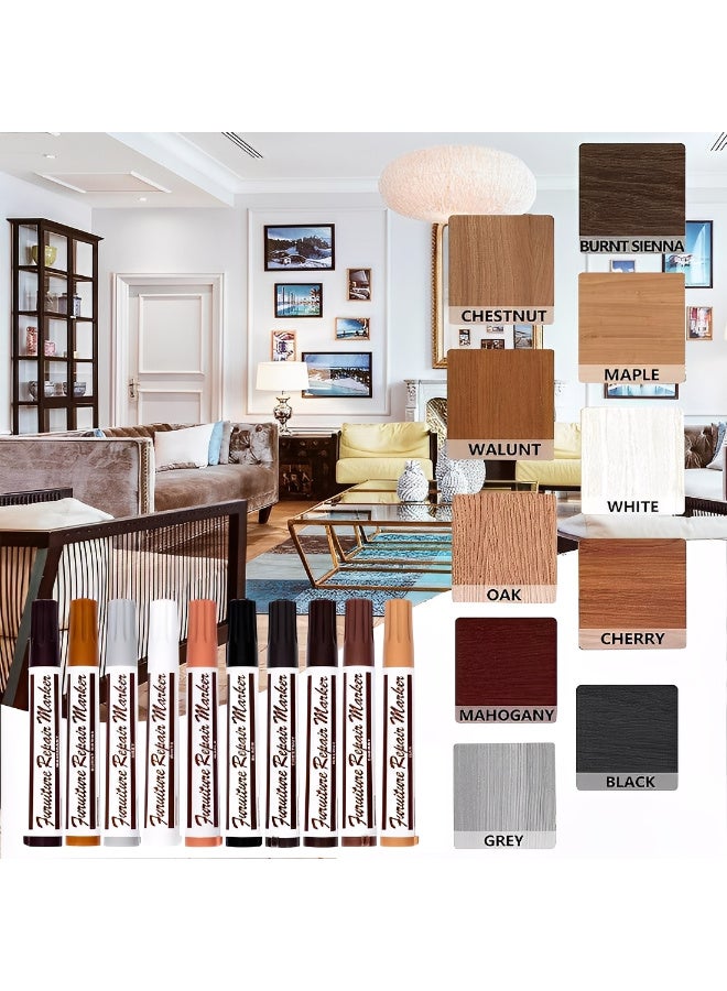 Sakina Wood Furniture Repair Kit, Wood Markers and Wax Sticks with Sharpener, Multi-Color Touch Up for Tables, Floors, Cabinets, Doors, Beds and Shelves - Image 4