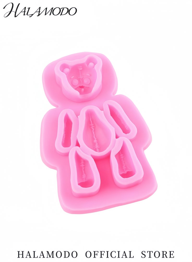 هالامودو قالب دب سيليكون وردي، ٨.٢ × ٦.٧ × ٢ سم، لطيف - Image 2