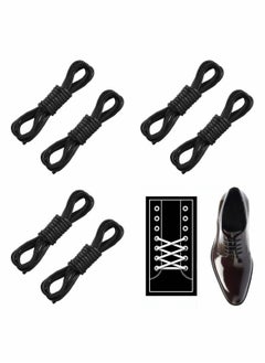 Round Black Shoe Laces,Waxed Shoelaces Cotton Material Shoelaces Ultra Strong and Durable for All Dress Shoes and Boots.3mm Thin,100cm Long. 6 Pair