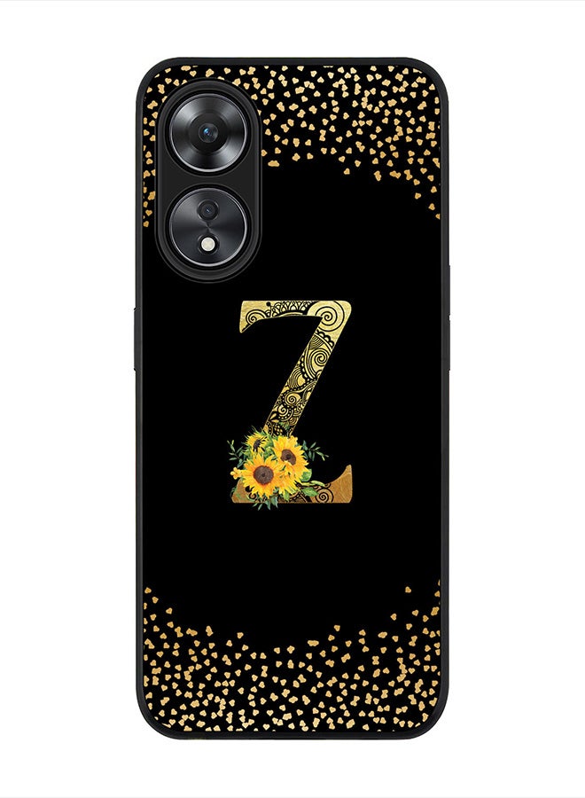 Stylizedd Cover for Oppo A78 5G /Oppo A58 5G Case , Rugged Black Slim fit Phone Cases Custom Monogram Initial Letter Mandala Floral Pattern Alphabet-Z (Black) - Image 1