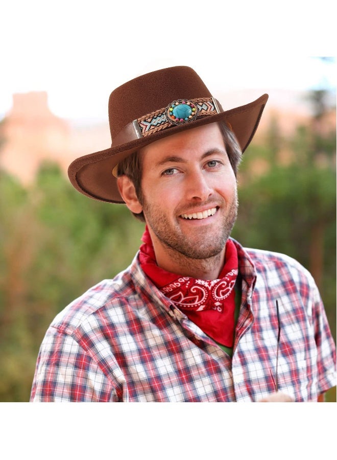 Handmade Adjustable Cowboy Hat Bands, Soft PU Leather, Western Style, Fits Fedora and Straw Hats