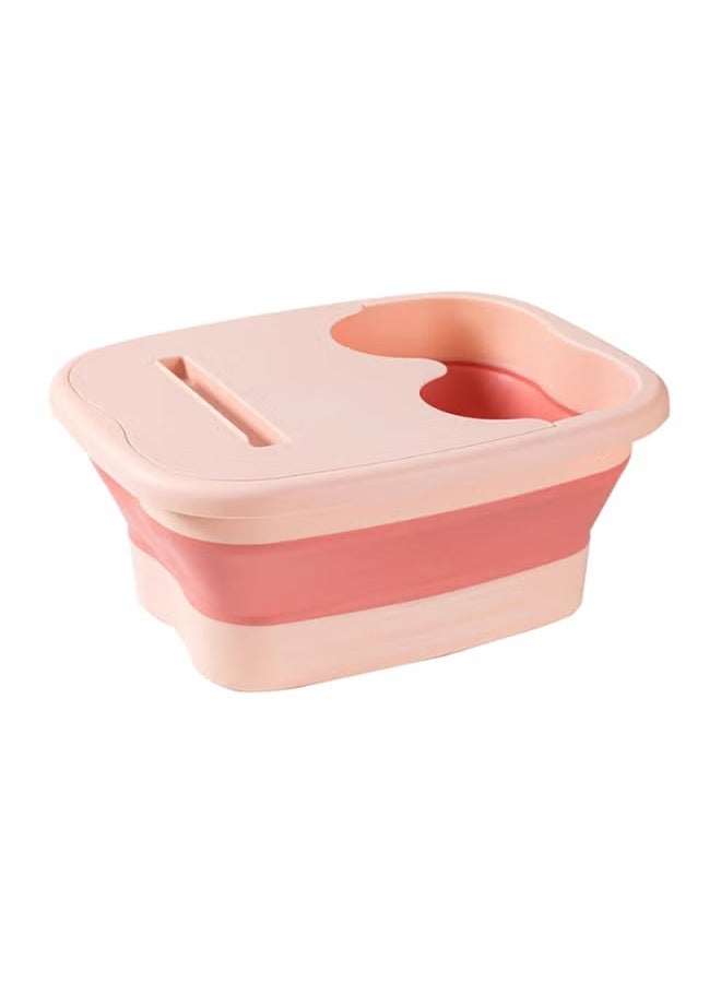 Arabest Foot Soaking Basin, Foldable Pedicure Feet Tub, Portable Leakproof Pedicure Soak Tub, Stress Relief Collapsible Foot Bath with Massage Roller, Multi Purpose Feet Soak Tubs for Outdoor (Pink) - Image 1