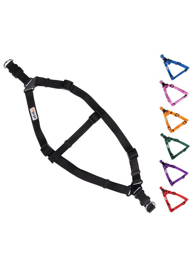 GOGO Pet Products Comfy Nylon 3/4-Inch Adjustable Easy Pet Harness, Medium, Black - Image 1