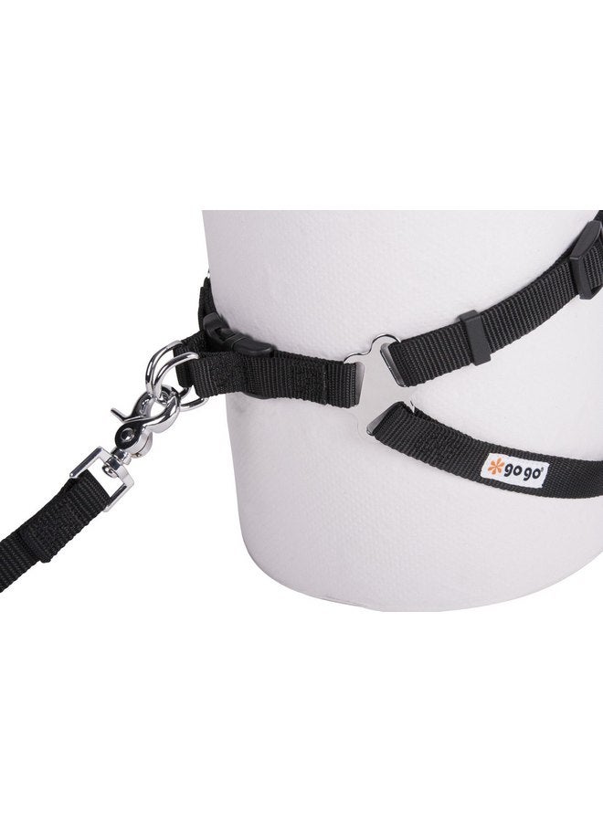 GOGO Pet Products Comfy Nylon 3/4-Inch Adjustable Easy Pet Harness, Medium, Black - Image 5